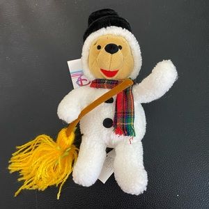 New Disney Store Snowman Winnie the Pooh 8” Mini Bean Bag Vintage